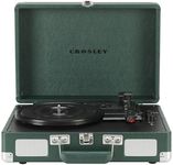 Crosley CR8005F-EM Cruiser Plus Vintage 3-Speed Bluetooth in/Out Suitcase Vinyl Record Player Turntable, Dark Emerald