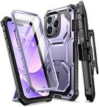 i-Blason Armorbox Designed for iPhone 14 Pro Case 6.1 inch (2022 Release) with Kickstand & Belt Clip Holster, Full Body Protective Bumper Case with Built-in Screen Protector (Mauve)