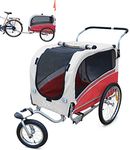 Polironeshop Argo Dog Cart Bicycle Trailer Animal Carrier Pet Bike Trolley with Door Large red