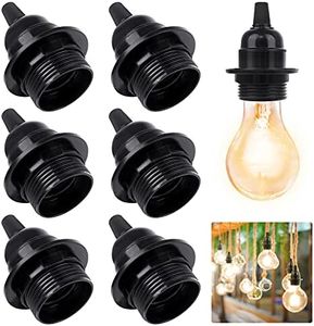 LuluDa 7 PCS E27 Lamp Holder Vintage E27 Bulb Holder External Thread E27 Light Socket Holder DIY Pendant Light Fitting Socket Suitable for Edison Bulbs Black Rated 4A 250V