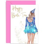 Girls Birthday Card - Taylor Happy Birth-Tay Greeting Card for Fans - Birthday Card for Swift Fans - Stylish Birthday Card for Her, Women, Friend, Bestie, Sister, Teenager - 16th 18th 21st 30th