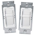 Leviton 06672-742-HLW Universal Decora Dimmable LED, CFL and Incandescent SureSlide Slide Dimmer (2-Pack), White