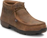 Justin Cappie Steel Toe Work Boots for Men - Full-Grain Leather Moc Toe Chukka Boots with Oil- and Slip-Resistant Outsole, EH-Rated, Chestnut - 10.5 M