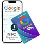 Capture 360 NFC Business Google Review Tap Card, Contactless, Enhances SEO, Saves Time, User-Friendly, Reusable, Boosts Online Presence & Encourages Business Feedback (Blue, 1- Pack Google Card)