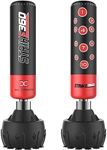 MaxStrength Free Standing Heavy Duty Punch Bag Sets | Bag Gloves, Focus Pad Sets, Head guard, Wrist Wrap| MMA Muay Thai Punching Training Personal Training Set 6FT (Black/Red Punch bag only, 6FT)