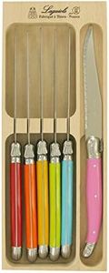 Andre Verdier Laguiole Debutant 6 Piece Steak Knife Set, Fan Mix, Made In France