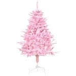 HOMCOM 4FT Artificial Christmas Tree Holiday Xmas Tree Decoration with Automatic Open for Home Party, Pink