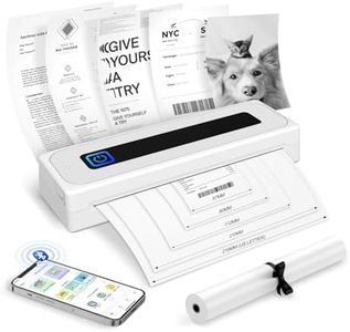SMOCTAR Portable Printer Wireless, Bluetooth Inkless Thermal Printer A4, Mobile Printer Compatible with Android & iOS Phone & Laptop, Small Printers for Home, Travel, Photo, Office, School