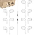 100x Pack | Bulk Basic Earbuds, Pearl White in-Ear Earbuds, Disposable Earphones, Affordable Headphones, 3.5 MM Audio Jack Earbuds for Schools, Kids, Classrooms & Libraries