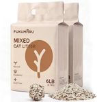 FUKUMARU Tofu Cat Litter, 12 LBS Clumping Cat Litter, Dust Free, Natural, Unscented, Flushable, Lightweight, Low Tracking, Mixed Apple Wood, 24/7 Odor Control, 6lb x 2bags