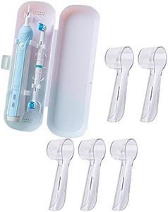 Electric Toothbrush Travel Case Toothbrush Carrying Case Holder Container Compatible with Oral B Pro,5Pack Toothbrush Head Covers for Oral B Electric Toothbrush