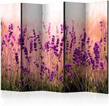 murando Decorative Room Divider Nature Lavender 225x172 cm / 89"x68" Single-Sided Folding Screen 5 Panels Room Partition Non-Woven Canvas Print Opaque Photo Display b-B-0111-z-c