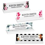 Custom Acrylic Name Plate for Desk, Office Personalized Desk Name Plate with Acrylic Holder, Elegant Desk Decorations, Unique Gift, 10 Styles (2.12"x 8")