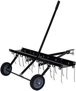'vidaXL Efficient Lawn Scarifier-Dethatcher for Ride-on Mower, Steel Construction, Garden Aerator with 100cm Working Width, 102x85x37cm, Black