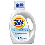 Tide Free & Gentle Liquid Laundry Detergent, HE Compatible, 64 loads, 2.72 L