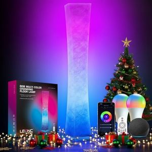 LEONC RGB+CCT Smart Floor Lamp, 65 in, 1800 lm, Remote & App