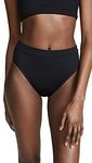 L*Space Women's Frenchi High Waist Bikini Bottoms, Black, Small