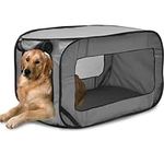 Foribyw Dog Travel Crate Foldable Pop Up Dog Crate with Storage Bag 93x52x52cm Travel Pet Seat Kennel Portable Small Dog Playing Tent Cage for Small/Medium Dogs