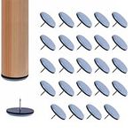 Athyior 24pcs Furniture Sliders with Nail - 25mm Teflon Glides Floor Protectors Easy Moving Chair Leg Glides for Hardwood, Tiled, Carpet Floors, Grayish