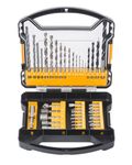 AVID POWER 41 PCS Drill Bit Set, Brad Point Drill Bits, High Speed Steel Twist Drill Bit and Screwdriver Bit Combo Kit for Metal, Wood and Masonry