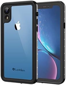 Lanhiem iPhone XR Case, IP68 Waterproof Dustproof Shockproof Full Body Sealed Underwater Protective Cover with Built-in Screen Protector for iPhone XR, Black/Gray
