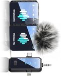 MENERESAS 3-in-1 Microphone for iPhone: Wireless Lavalier Microphone for Camera & Android - Mini Mic - 328ft Transmission & 20H Battery Life - Vlogging with AI Noise Reduction-Whitish Black