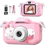 Mgaolo Kids Camera Toys for 3-12 Years Old Boys Girls Children,Portable Child Digital Video Camera with Silicone Cover, Christmas Birthday Gifts for Toddler Age 3 4 5 6 7 8 9 (Cat-Pink)