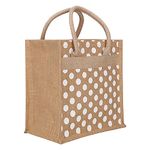 Jute Cottage Jute Bags for Lunch for Men | Jute Bags with Zip | Jute Tote Bag | Jute Tiffin Bags | Printed Jute Bag | Jute Carry Bag, Natural