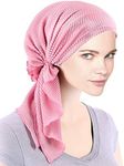 Bella Scarf Chemo Hat Turban Head Scarves Pre-Tied Headwear Bandana Tichel for Cancer - Pink -