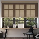 Boolegon Light Filtering Roller Shades for Windows,Cordless,Linen Fabric,Roller Blinds,Thermal Insulated Fabric UV Protection,for Home,Door,Bedroom,Office,Light Filtering-Beige,Custom Size