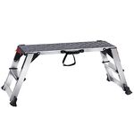 VEVOR Folding Work Platform, 660 lbs Load Capacity, Aluminum Drywall Stool Ladder, Heavy Duty Work Bench w/Non-Slip Feet, Ideal for Washing Vehicles, Cleaning, Painting, Decorating