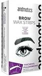 VEGAN Andmetics Brow Wax Strips for THICKER & FULLER Brows - Eyebrows - Hair Removal with Aloe Vera, 8 STRIPS + 4 CALMING WIPES - Patented Strips