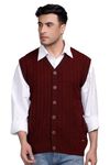 GODFREY Woolen Sweaters Vest for Men Size-XXL Wine