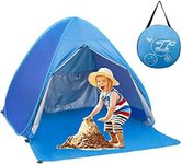 Pop Up Beach Tent Shade Sun Shelter UPF 50+ Canopy Cabana 2-3 Person for Adults Baby Kids Outdoor Activities Camping Fishing Hiking Picnic Touring (Blue)