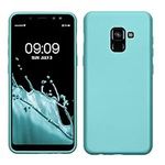 kwmobile Case Compatible with Samsung Galaxy A8 (2018) Case - Soft Slim Metallic TPU Silicone Cover - Metallic Mint Green