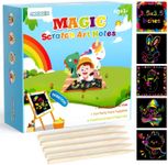 Smasiagon Rainbow Arts & Crafts for Kids - 125 Mini Scratch Paper Notes - Art Supplies Kids Toys Party Favor - Valentines Day Gift Easter Basket Stuffers Birthday Classroom Games for Girls Boys