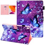 Dteck Universal Case Compatible with iPad 8th/7th Generation (10.2)/ iPad Air (3rd Generation)/ iPad Pro 10.5 Inch Tablet - Auto Sleep Wake Case PU Leather Fold Stand Wallet Cover (Starry Butterfly)