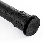 NICETOWN Tension Rod 1 1/8 Inch Never Rust and Non-Slip Window Treatment Drapery Rods Adjustable Strong Window Curtain Metal Rod, No Drilling Closet Rod, Black, 48-80 Inch