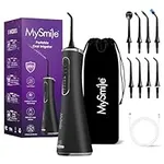 MySmile LP211 Cordless Advanced Water Flosser for Teeth, 5 Cleaning Modes Rechargeable Power Dental Flosser 8 Replacement Jet Tips IPX 7 Waterproof Dental Irrigador with Portable Travel Storage Pouch