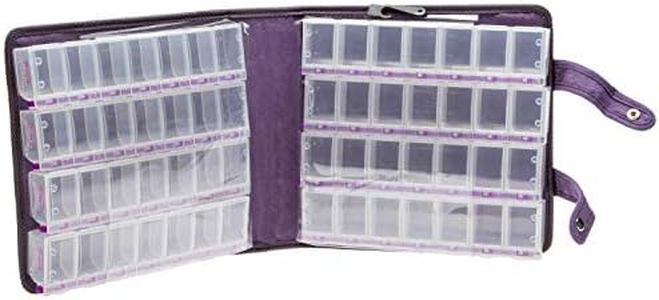 Craft Mates Double-Sided Case, 8 Organizers, Locking Compartments, Clear