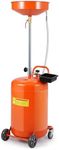 20 Gallon Waste Oil Drain Change Tank, Portable Oil Drain Container,Air Operated Fluid Drain Disposal Waste Oil Drain Change Tank with 15" Funnel Adjustable Height 38-65",with 360° Wheels & Toolbox