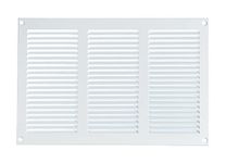 Steinberg14 White 300x200mm Metal Air Vent Cover with Insect Mesh - 12x8 inch Ventilation Grille