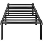 HAAGEEP Metal Bed Frame Twin Size - 20 Inch Platform Bed Frames No Box Spring Needed Tall Single Bedframe Heavy Duty Black