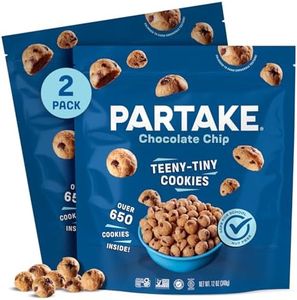 Gluten Free Partake Teeny Tiny Crunchy Chocolate Chip Cookies - Vegan - Free From the Top 9 Allergens Including Dairy, Wheat, Soy, Eggs, & Peanuts - Non GMO - Safe School & Office Snack (2 Pack, 12oz Bags)