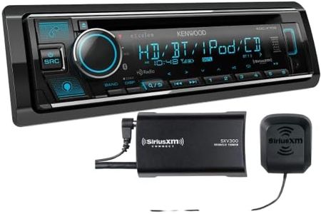 KENWOOD KDC-X705 CD Receiver with Bluetooth, HD Radio, Alexa Built-in Spotify and Pandora Link for iPhone or Android phones, SiriusXM Read, (3) 5Volt Pre-Outs | Plus SXV300V1 SiriusXM Tuner