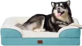 EHEYCIGA Orthopedic Dog Beds for Extra Large Dogs, Waterproof Memory Foam XXL Dog Bed with Sides, Non-Slip Bottom and Egg-Crate Foam Big Dog Couch Bed with Washable Removable Cover, Turquoise Blue