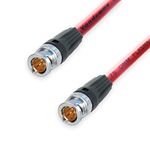 Neutrik BNC to BNC Lead Van Damme Coaxial Cable 75 ohm, Video CCTV Word Clock (2 m, Red)
