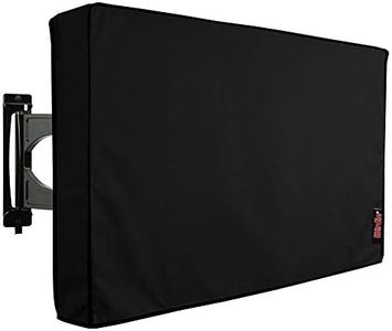 iBirdie Outdoor Waterproof and Weatherproof TV Cover for 65 to 70 inch Outside Flat Screen TV, Black 600D Thick Fabric TV Screen Protector with Bottom Cover