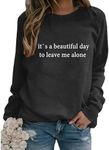 YITAN Women Graphic Cute Sweaters Funny Pullover Teen Girls Sweatshirts Black Small