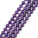 10mm Natural Amethyst Beads Round Gemstone Loose Beads for Jewelry Making (36-38pcs/strand)